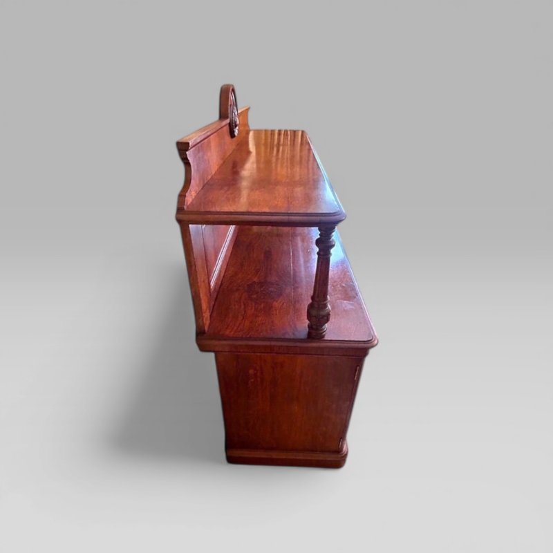 Antique English Victorian Pollard Oak 3 Door Buffet Sideboard With Top Shelf - Image 4